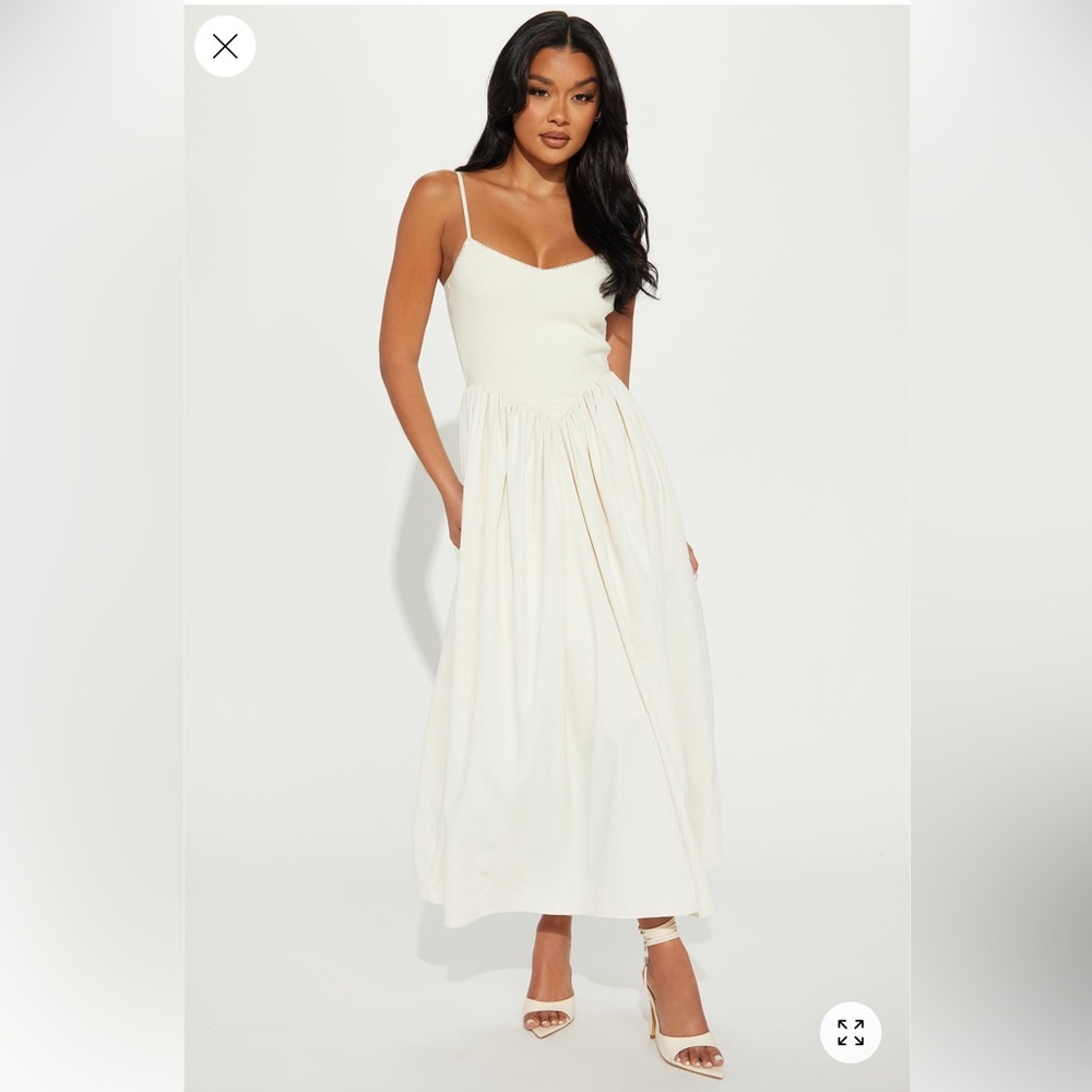Fashionnova Classic Midi Dress - Cream
